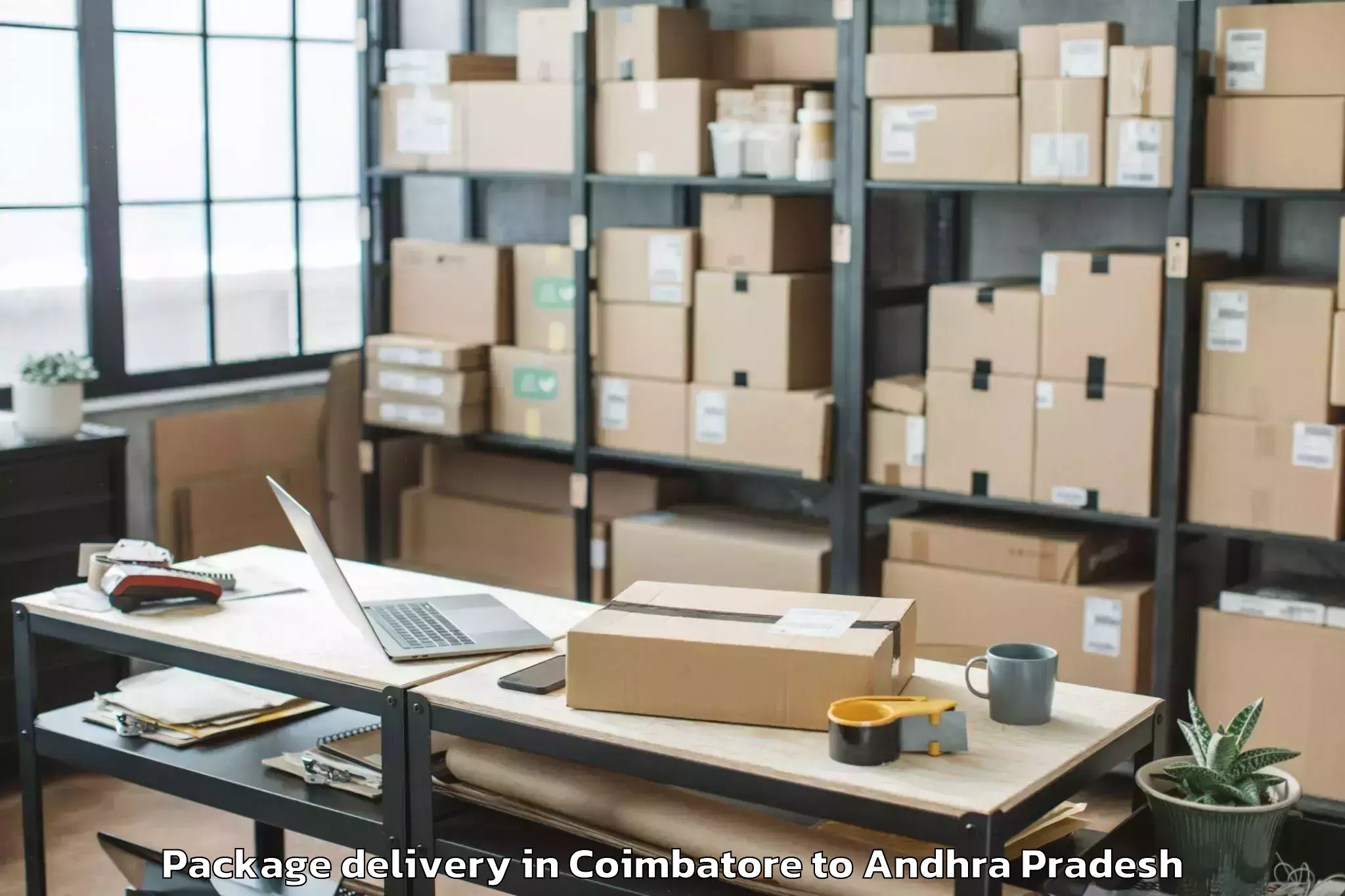 Book Coimbatore to Duvvur Package Delivery Online